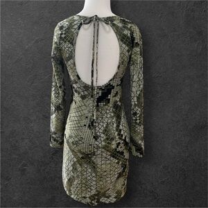 Johnny Martin Green and Black Geometric Body Con Dress, Size‎ S, MSRP $35